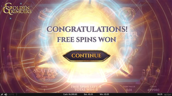Golden Grimoire Free Spins
